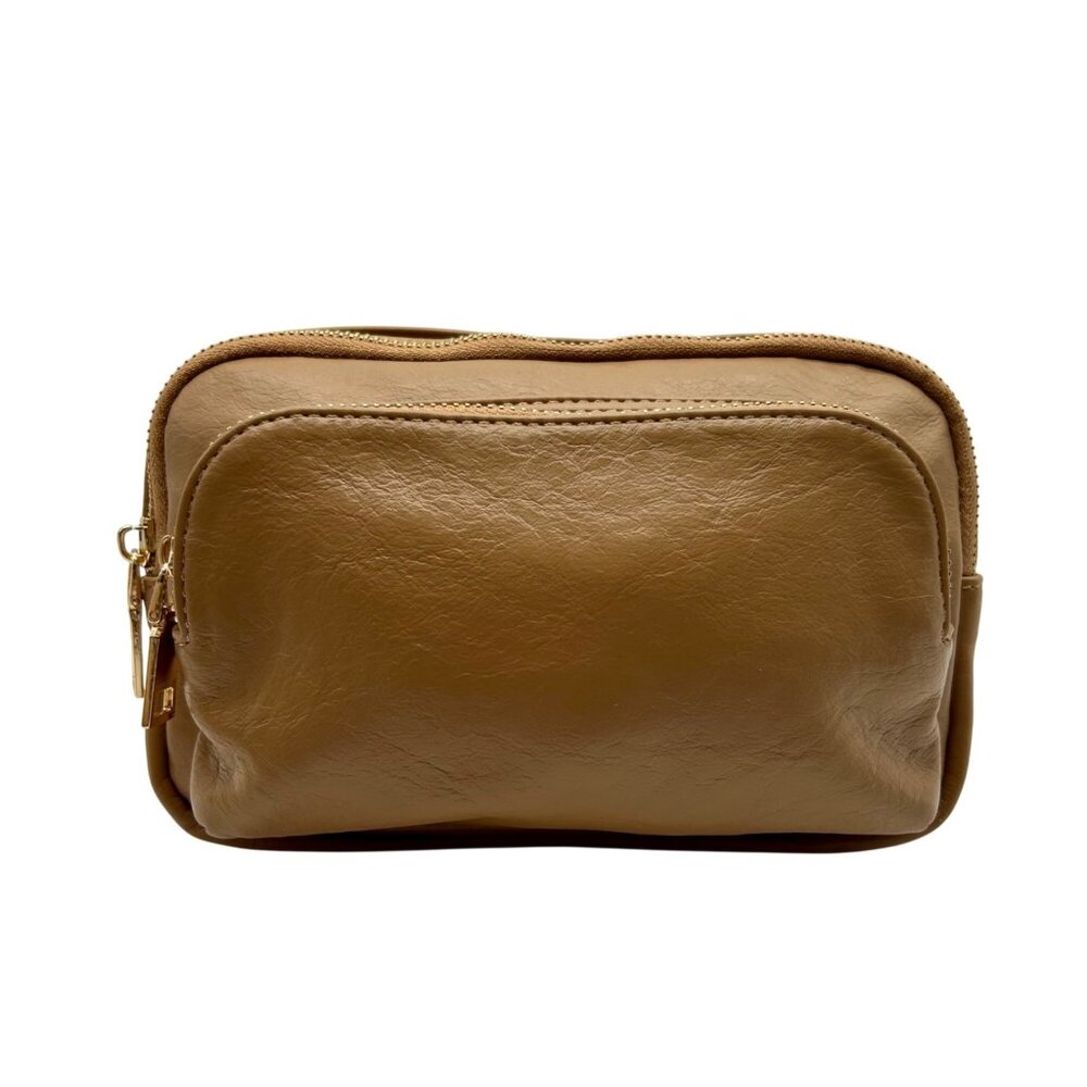 MMs Brands Carmel Brown Faux Leather Belt Bag